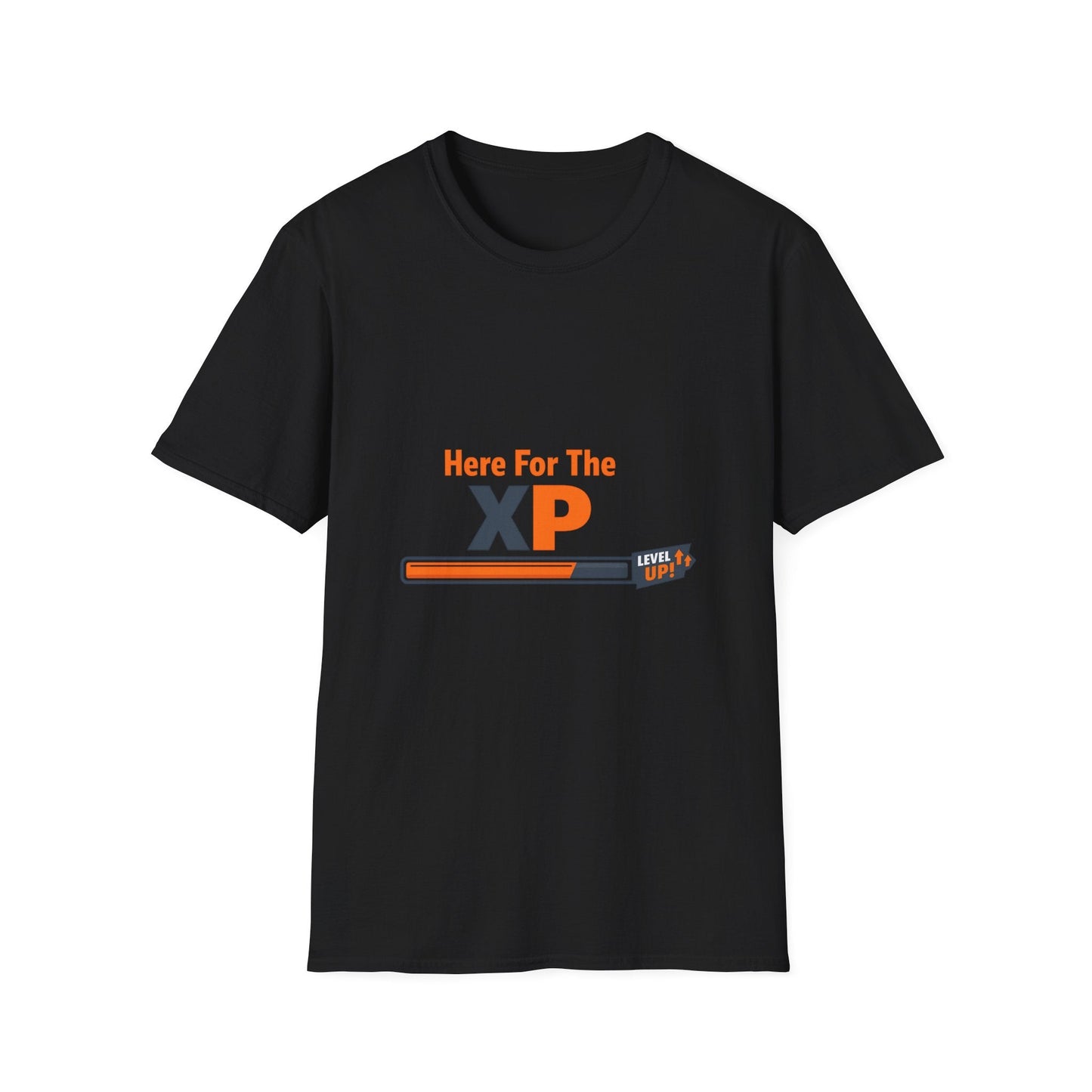 Gaming T-Shirt — "Here For The XP" Progress Bar Tee Printify