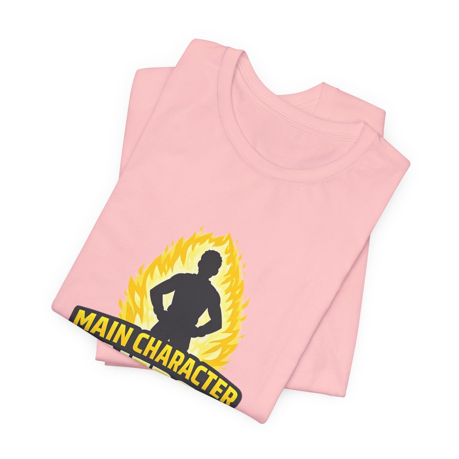 Main Character Energy T-Shirt - Graphic Tee with Bold Silhouette & Flame Design Printify
