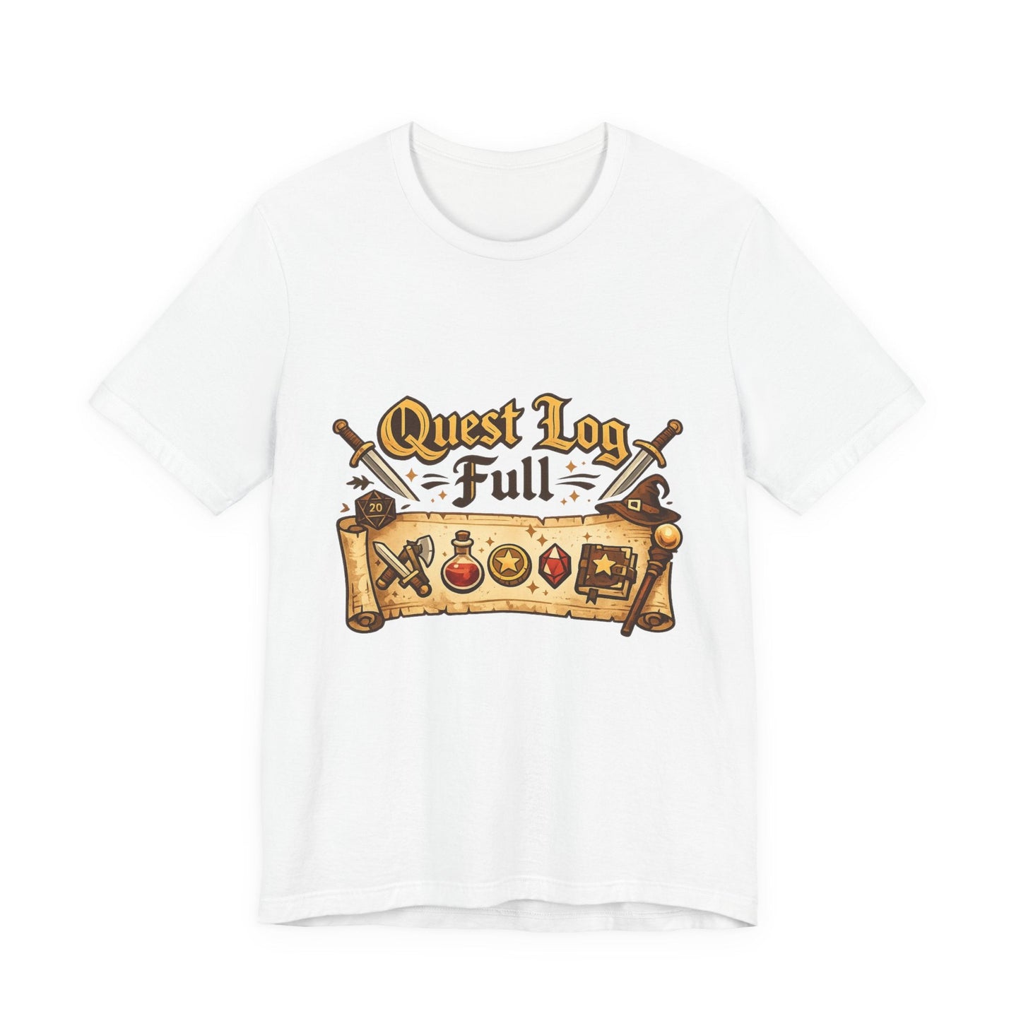 Quest Log Full T-Shirt — Gamer RPG Adventure Tee Printify