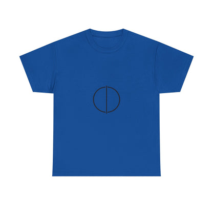 Minimal Circle Split Tee — Modern Graphic White T‑Shirt Printify