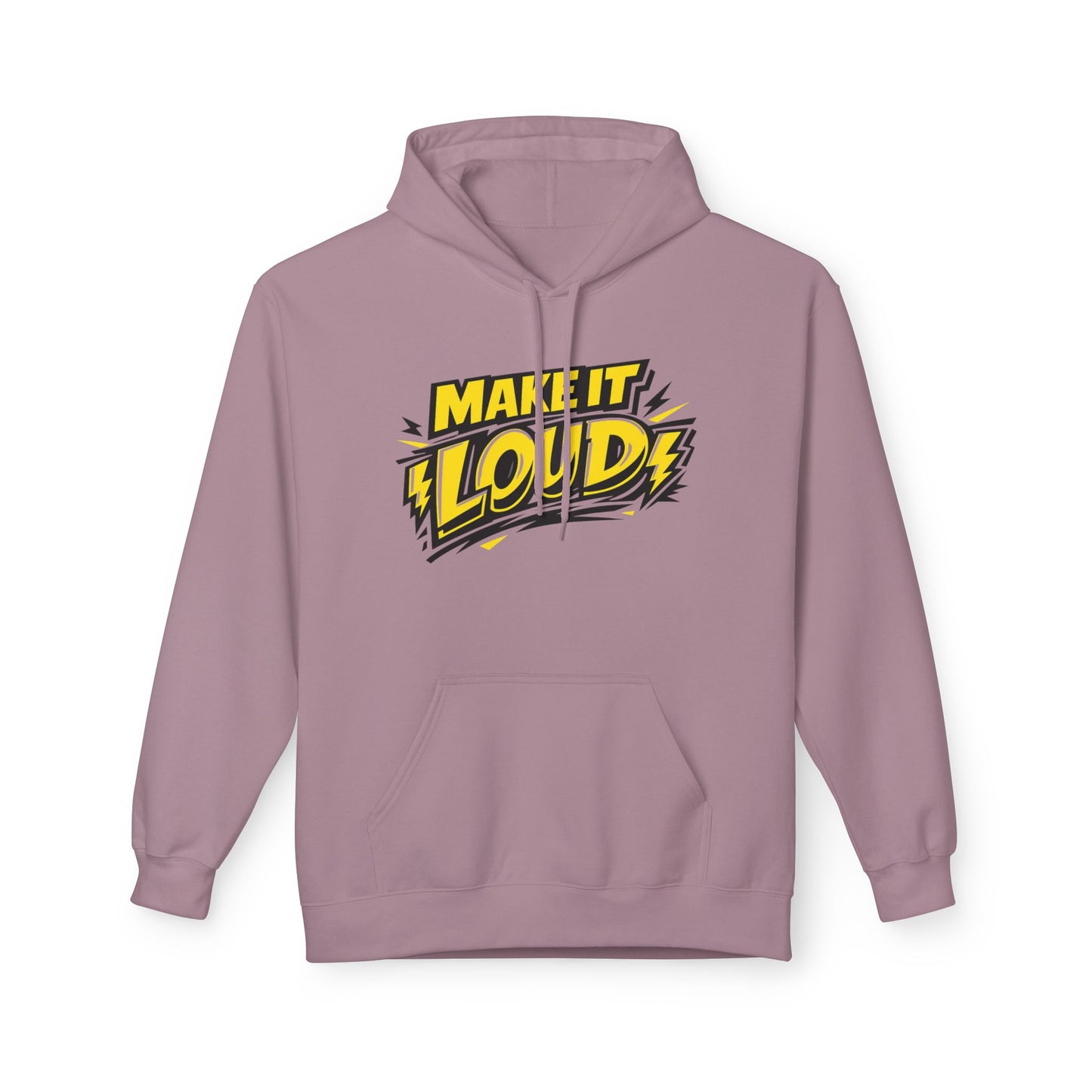 Make It Loud Hoodie — Bold Yellow Graphic Pullover