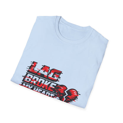 Lag Broke My Heart T‑Shirt — Gamer Broken Heart Graphic Tee Printify