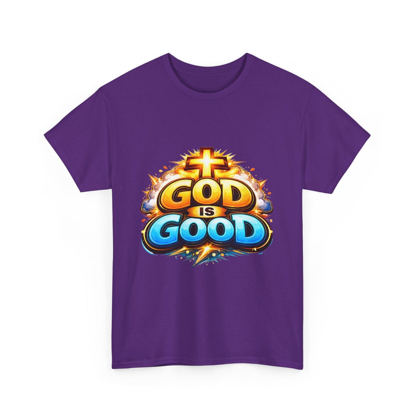 God Is Good T-Shirt for Men – Christian Faith Tee with Cross Graphic Printify