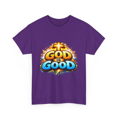 God Is Good T-Shirt for Men – Christian Faith Tee with Cross Graphic Printify
