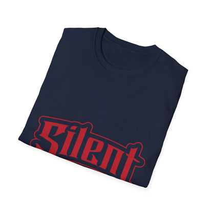 Silent Graphic T-Shirt — Retro Gothic Red Logo Tee