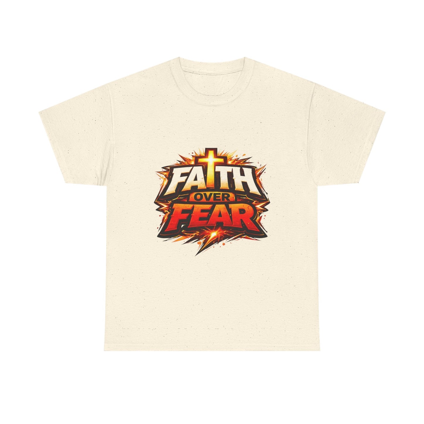 Faith Over Fear T-Shirt for Men – Christian Inspirational Tee with Cross Graphic Printify