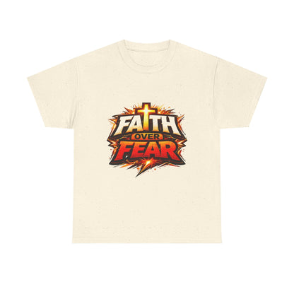 Faith Over Fear T-Shirt for Men – Christian Inspirational Tee with Cross Graphic Printify