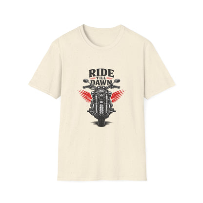 Ride Till Dawn Motorcycle T-Shirt Printify