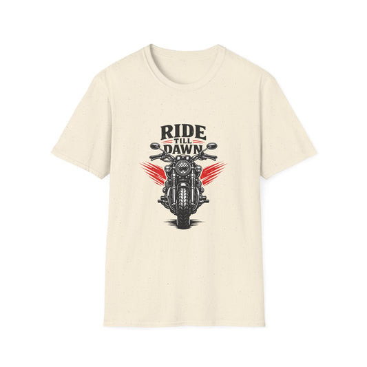 Ride Till Dawn Motorcycle T-Shirt Printify