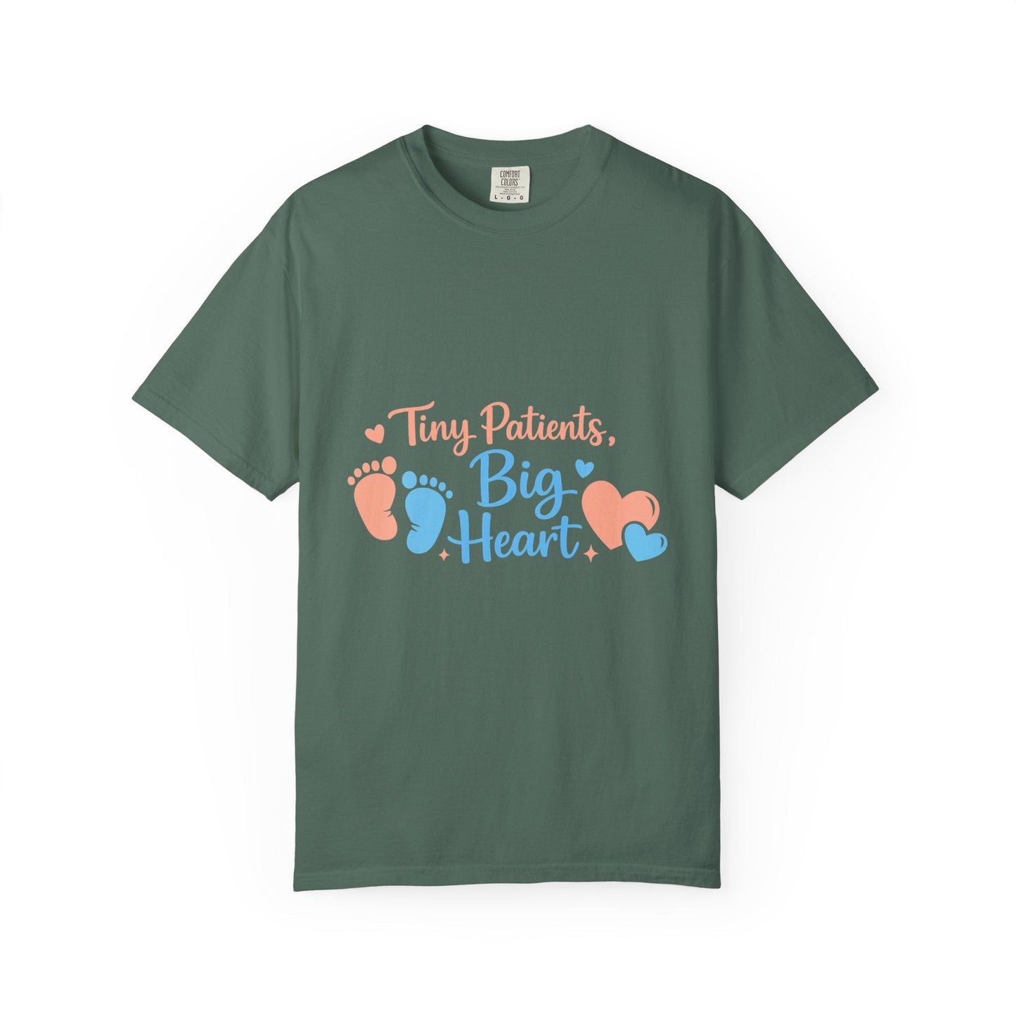 T-Shirt — "Tiny Patients, Big Heart" Baby Footprint Awareness Tee Printify