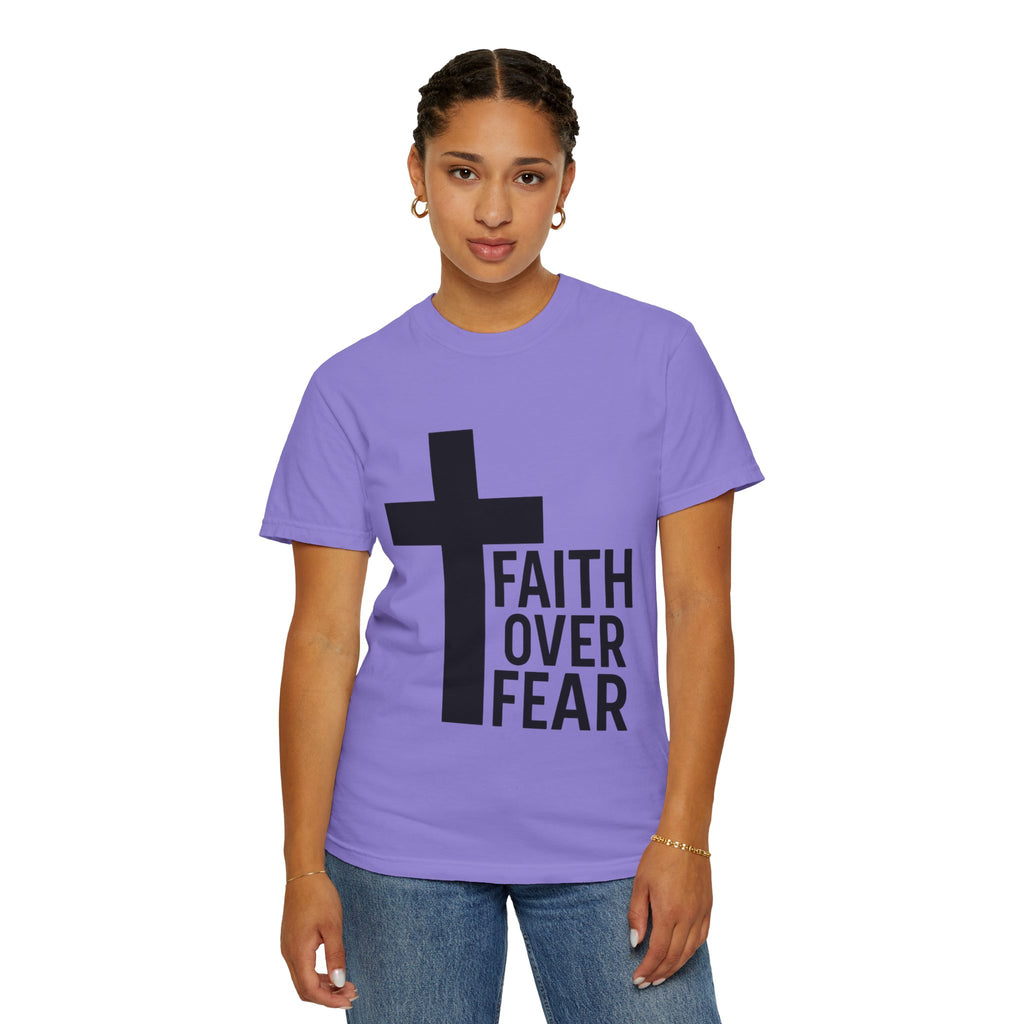 Faith Over Fear T-Shirt — Christian Cross Inspirational Tee