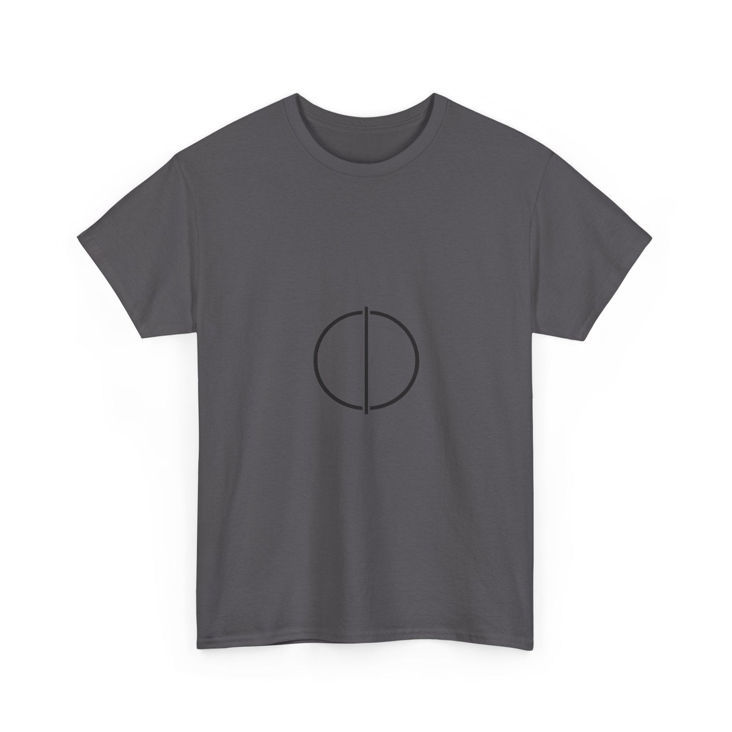 Minimal Circle Split Tee — Modern Graphic White T‑Shirt Printify