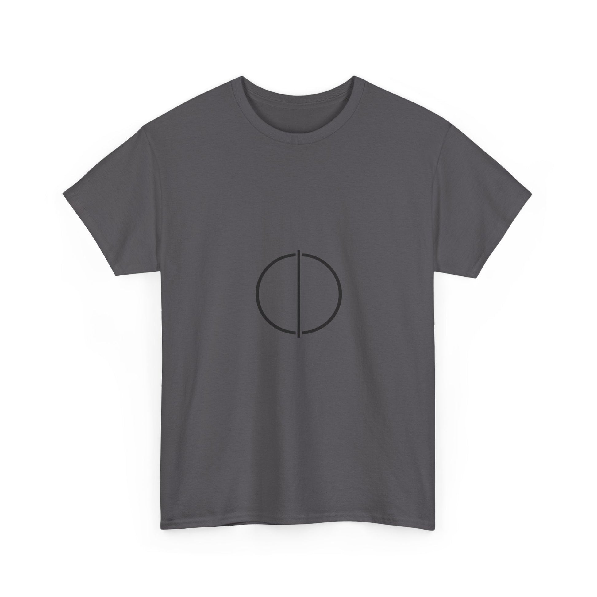 Minimal Circle Split Tee — Modern Graphic White T‑Shirt Printify