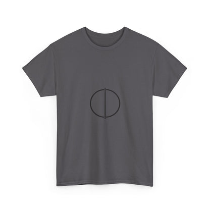 Minimal Circle Split Tee — Modern Graphic White T‑Shirt Printify