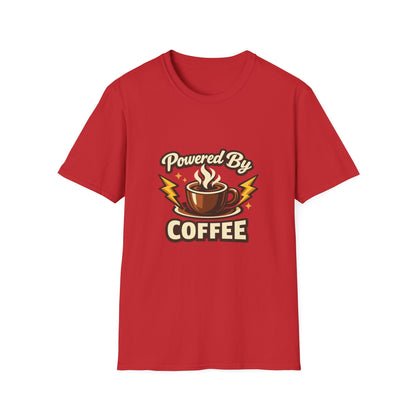 Powered By Coffee T-Shirt — Vintage Coffee Lover Tee Printify