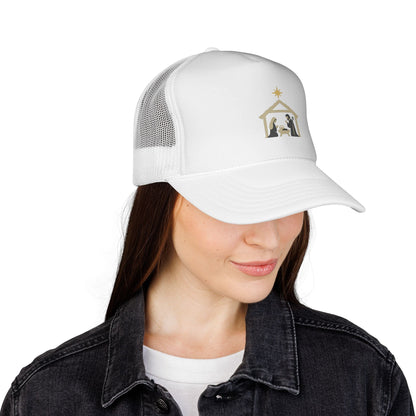Nativity Trucker Cap — Christmas Manger Hat with Holy Family Design Printify