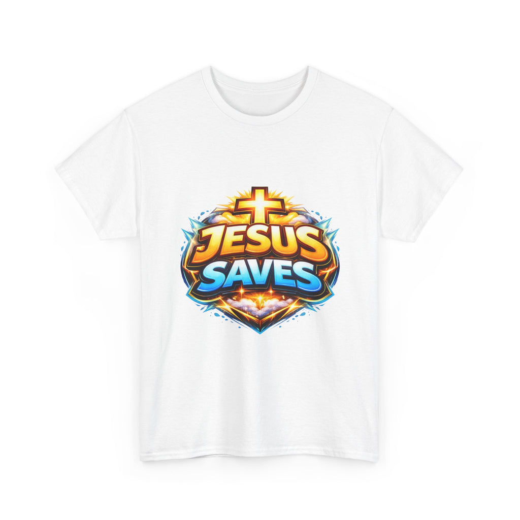 Jesus Saves T-Shirt — Bold Faith Graphic Tee for Christians, Church & Easter