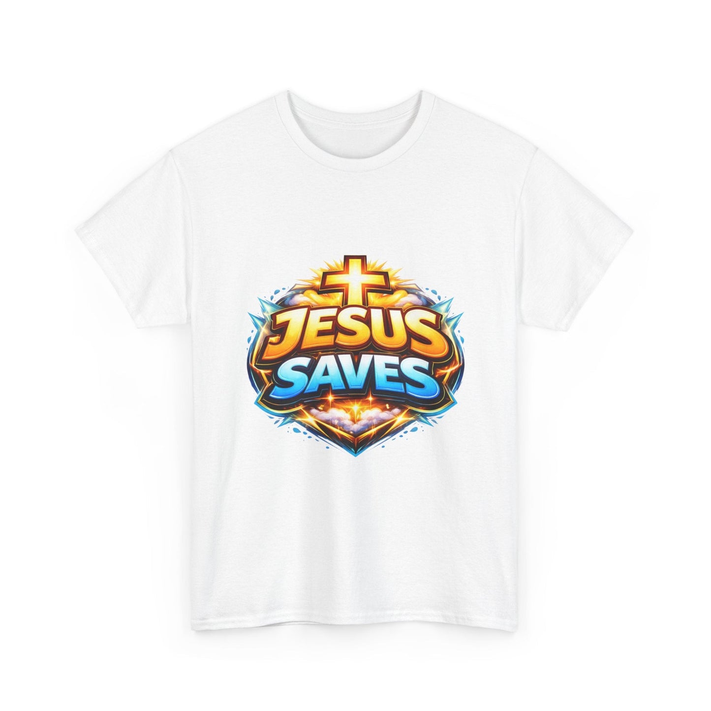 Jesus Saves T-Shirt for Men – Bold Faith Graphic Tee for Christians Printify