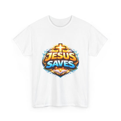 Jesus Saves T-Shirt for Men – Bold Faith Graphic Tee for Christians Printify