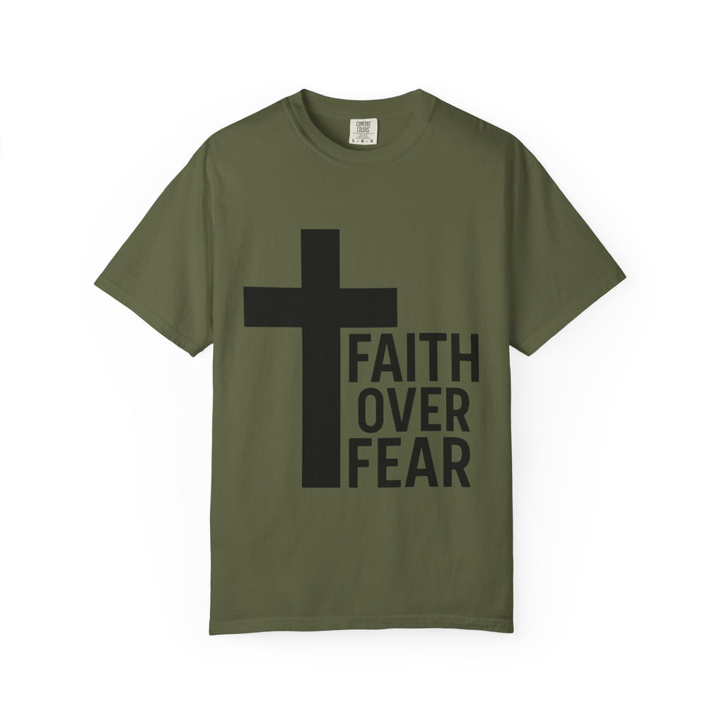 Faith Over Fear T-Shirt — Christian Cross Inspirational Tee