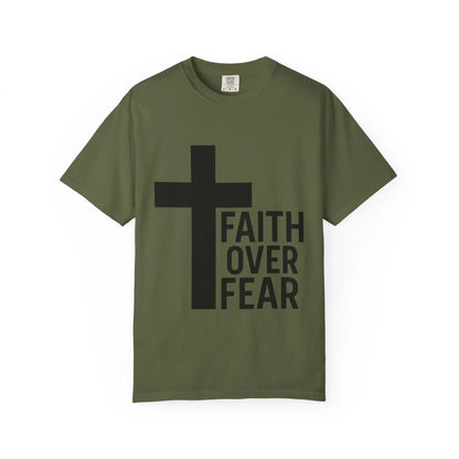Faith Over Fear T-Shirt — Christian Cross Inspirational Tee Printify