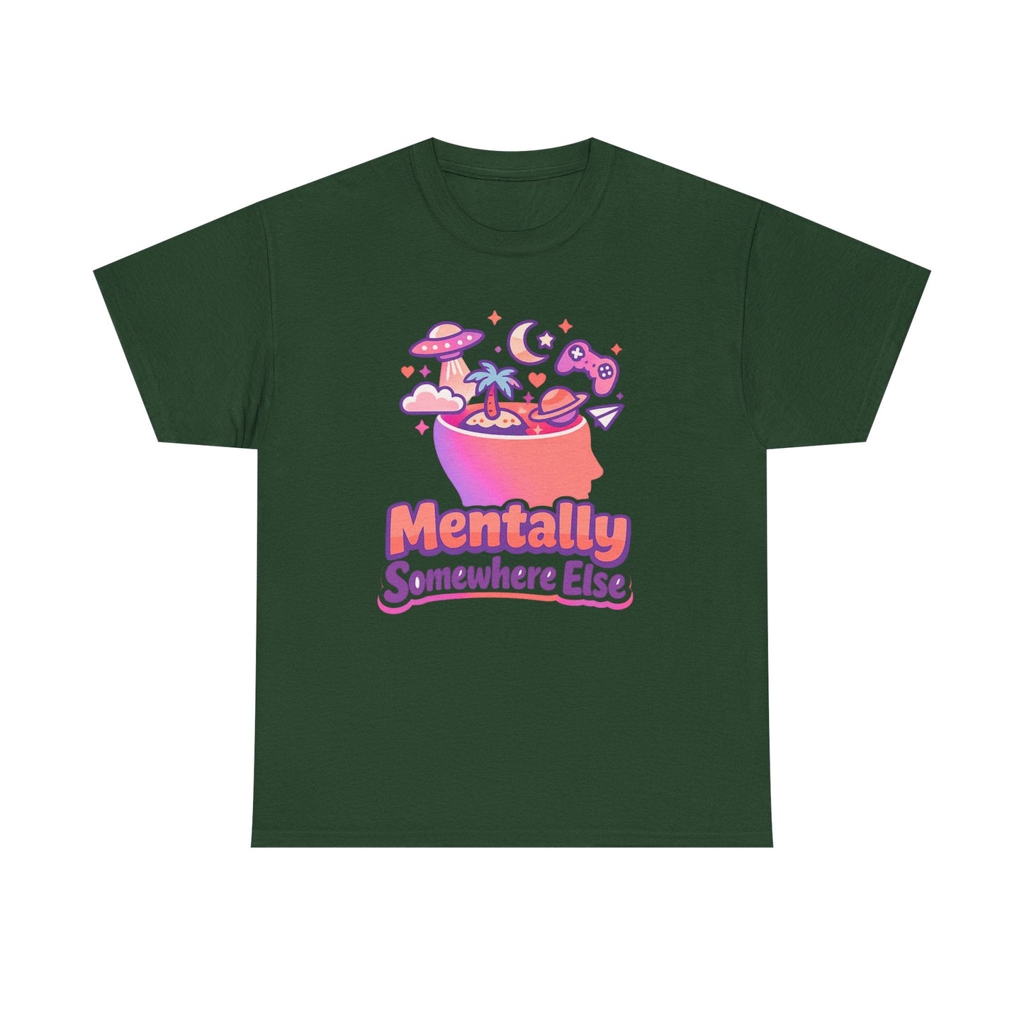 Mentally Somewhere Else T-Shirt — Cute Spacey Graphic Tee Printify