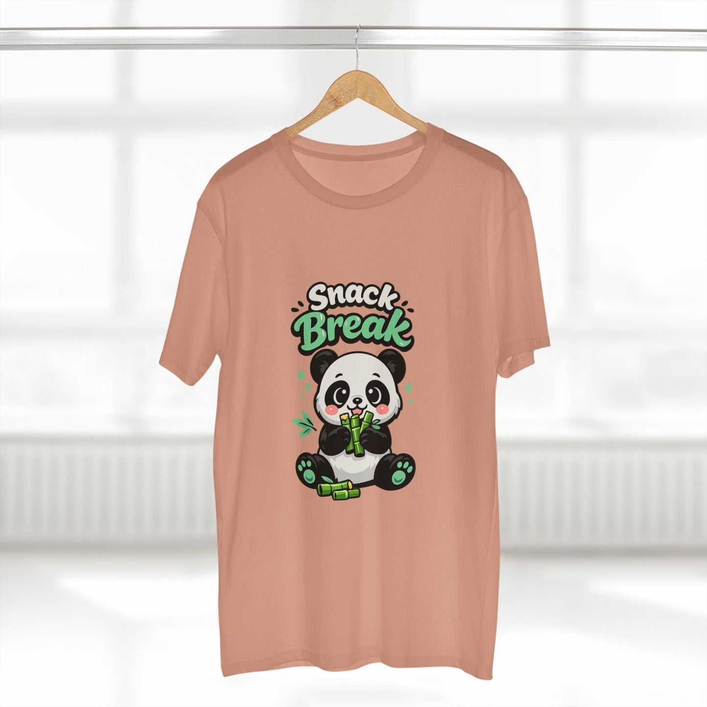 Snack Break Panda T-Shirt — Cute Panda Eating Bamboo Graphic Tee Printify