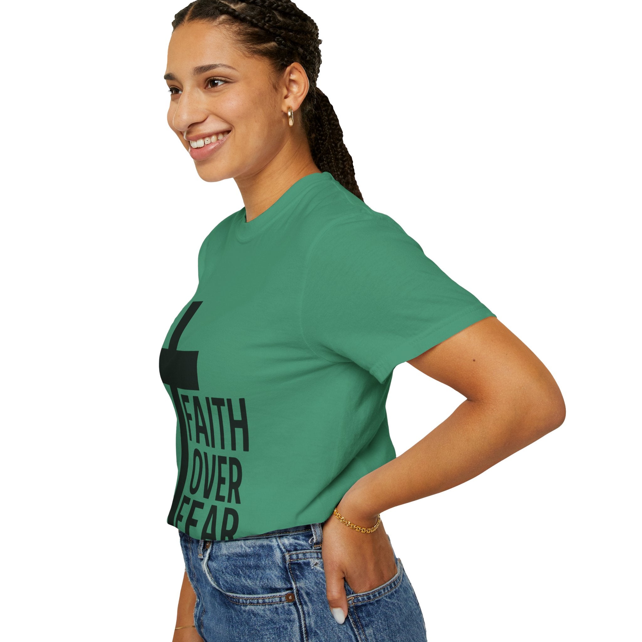 Faith Over Fear T-Shirt — Christian Cross Inspirational Tee