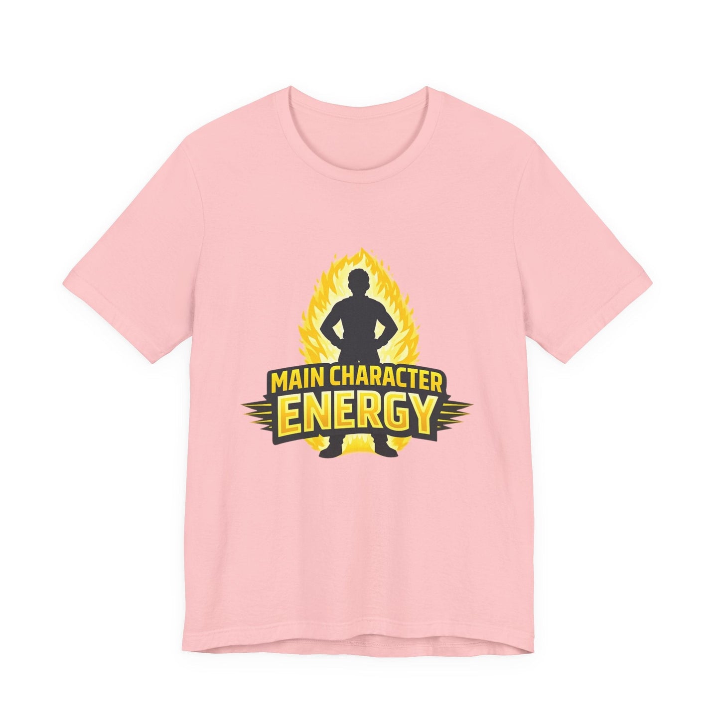 Main Character Energy T-Shirt - Graphic Tee with Bold Silhouette & Flame Design Printify