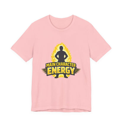 Main Character Energy T-Shirt - Graphic Tee with Bold Silhouette & Flame Design Printify