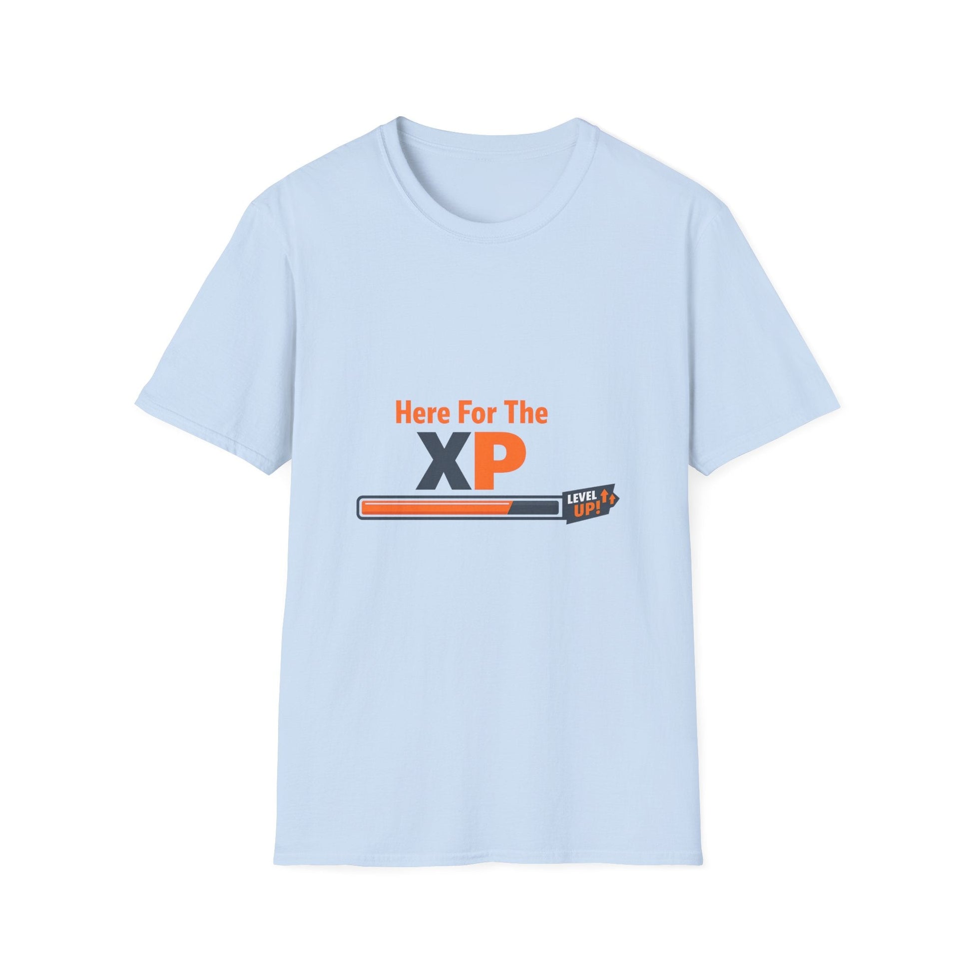 Gaming T-Shirt — "Here For The XP" Progress Bar Tee Printify