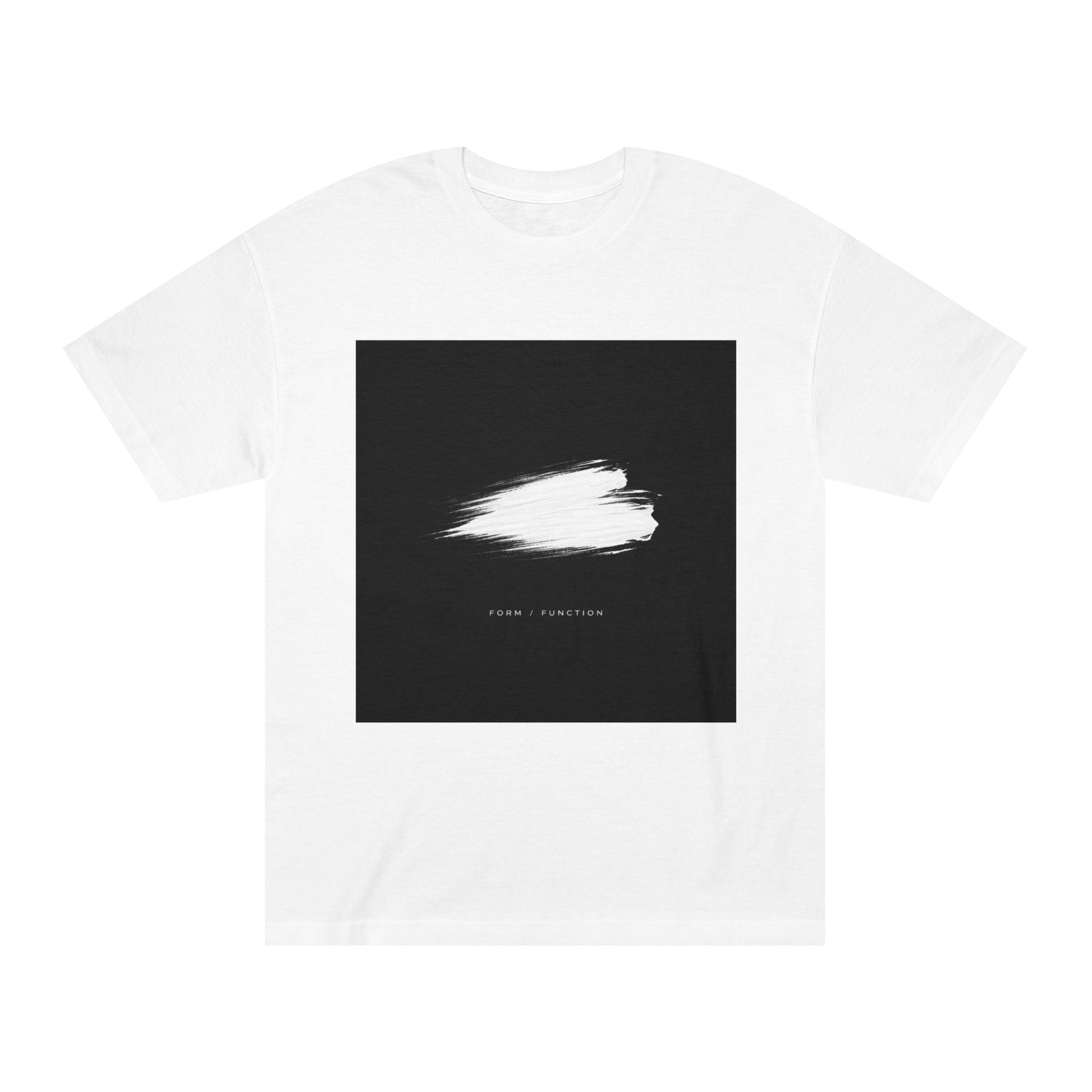 Abstract Brushstroke Tee — Minimal Black Square Design Printify