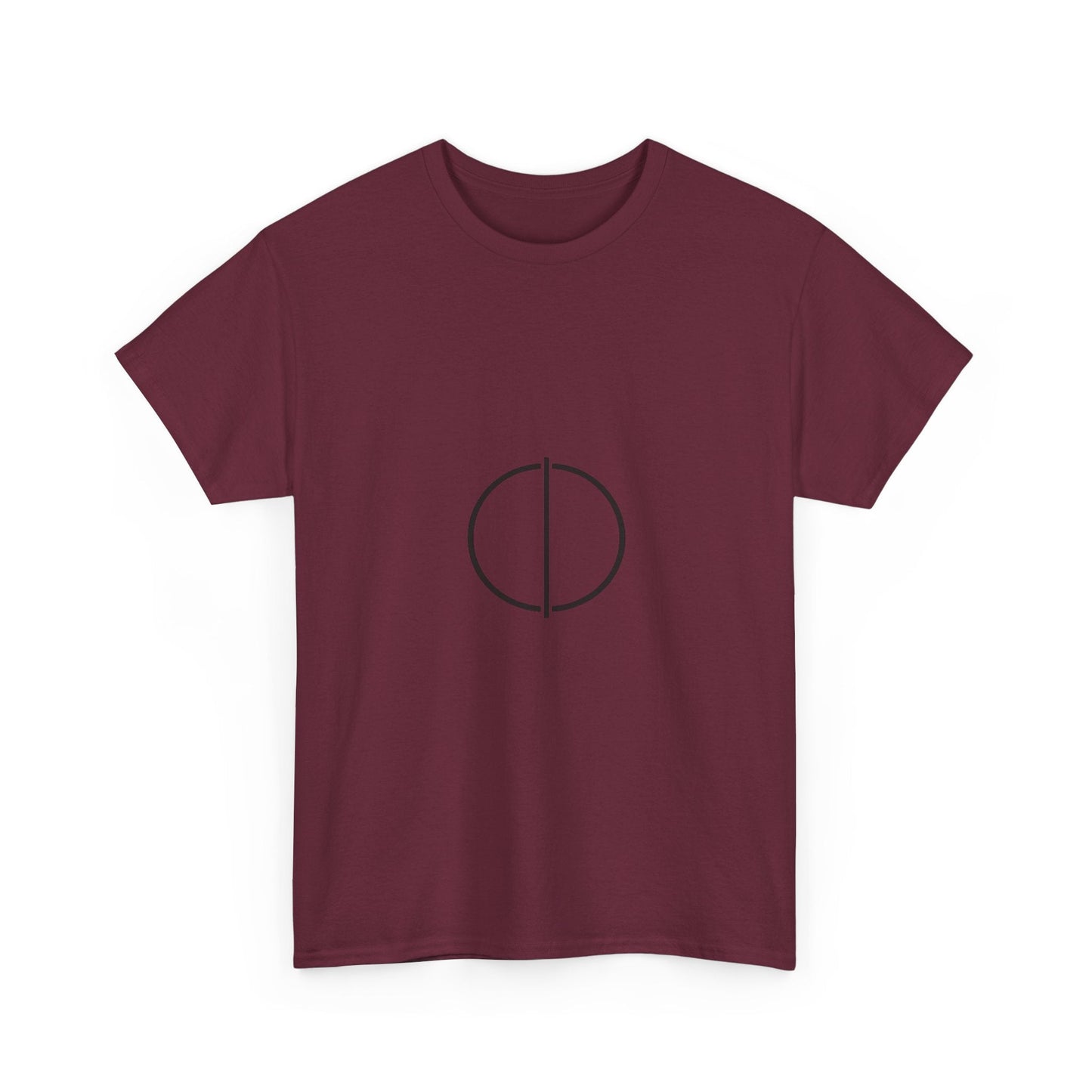 Minimal Circle Split Tee — Modern Graphic White T‑Shirt Printify