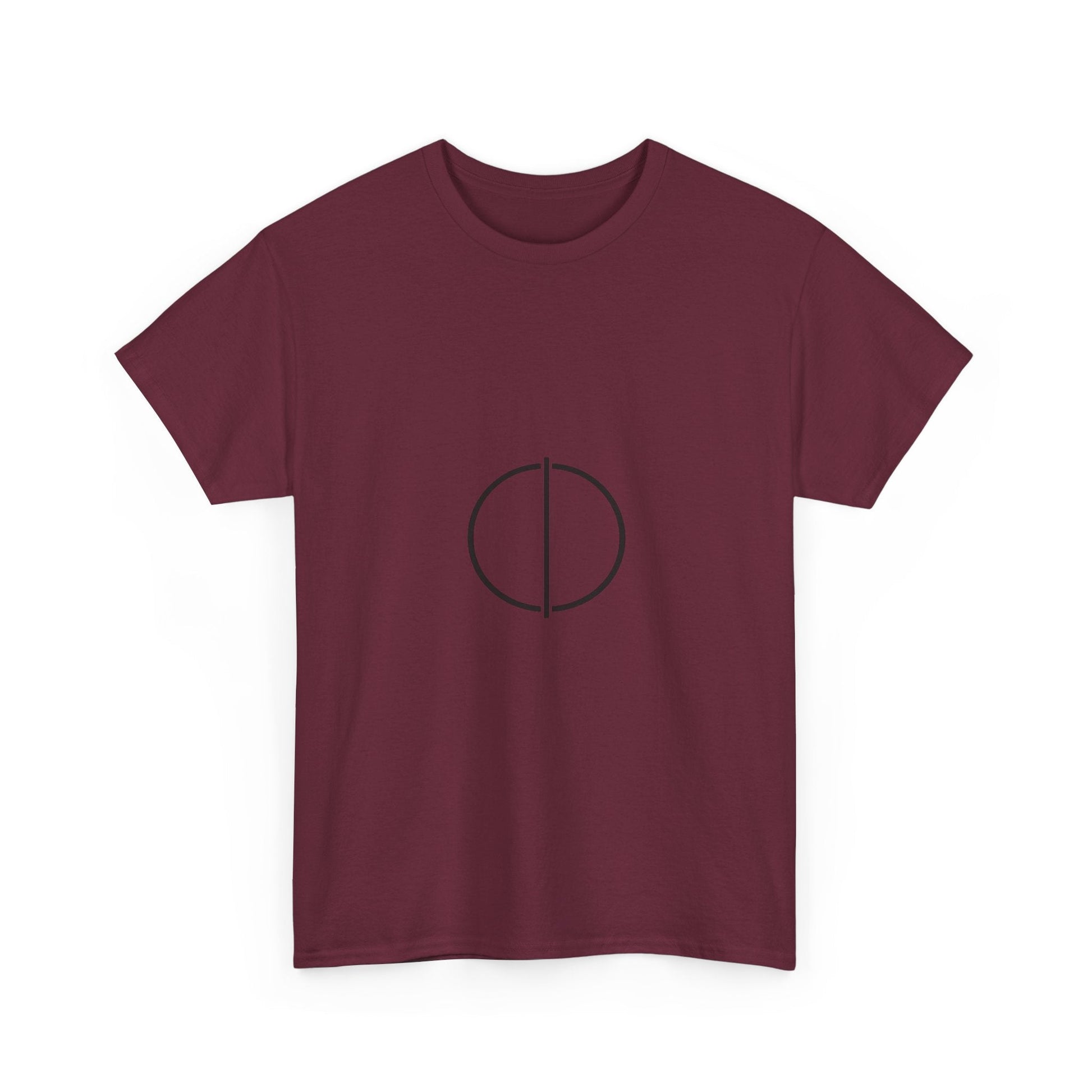 Minimal Circle Split Tee — Modern Graphic White T‑Shirt Printify