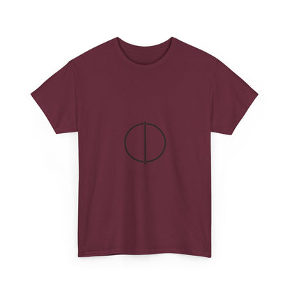 Minimal Circle Split Tee — Modern Graphic White T‑Shirt Printify