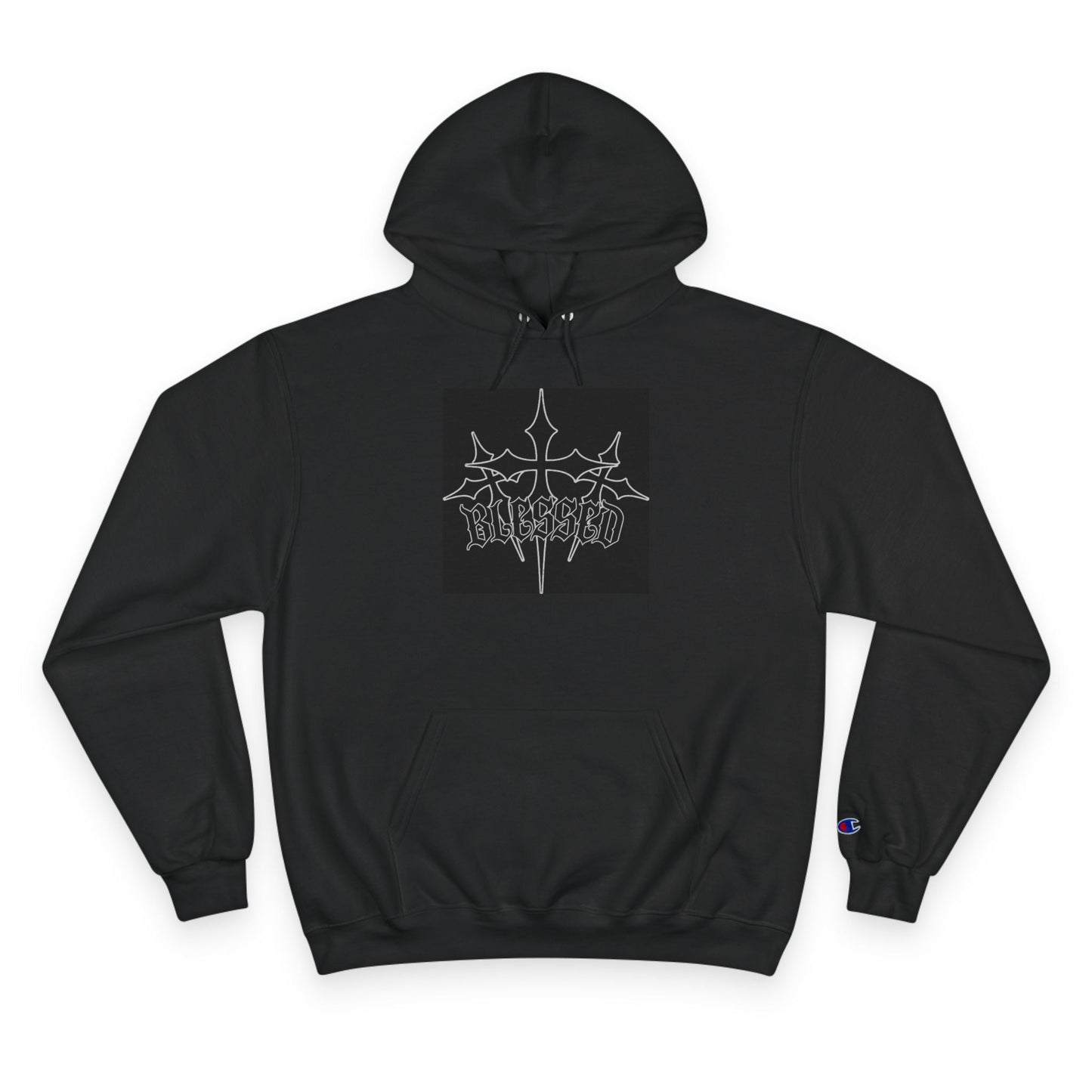 Hoodie — Gothic Champion Chest Logo Hoodie Printify