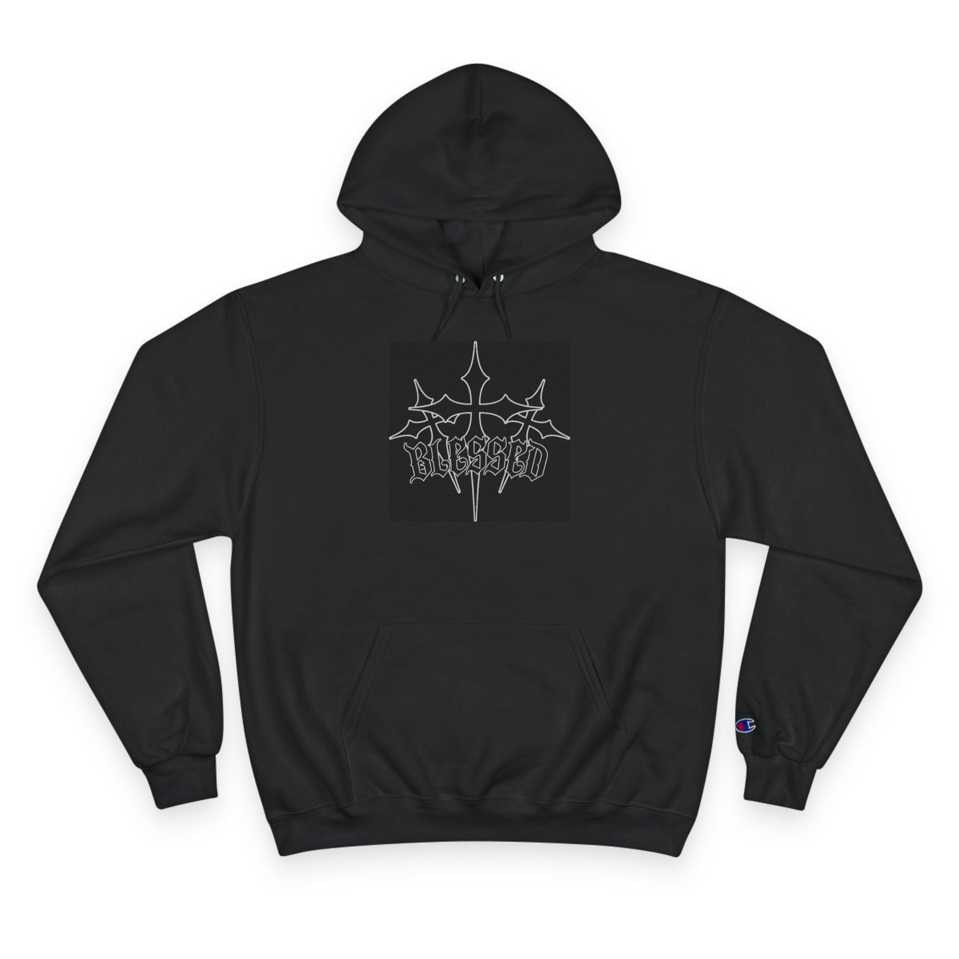 Hoodie — Gothic Champion Chest Logo Hoodie Printify