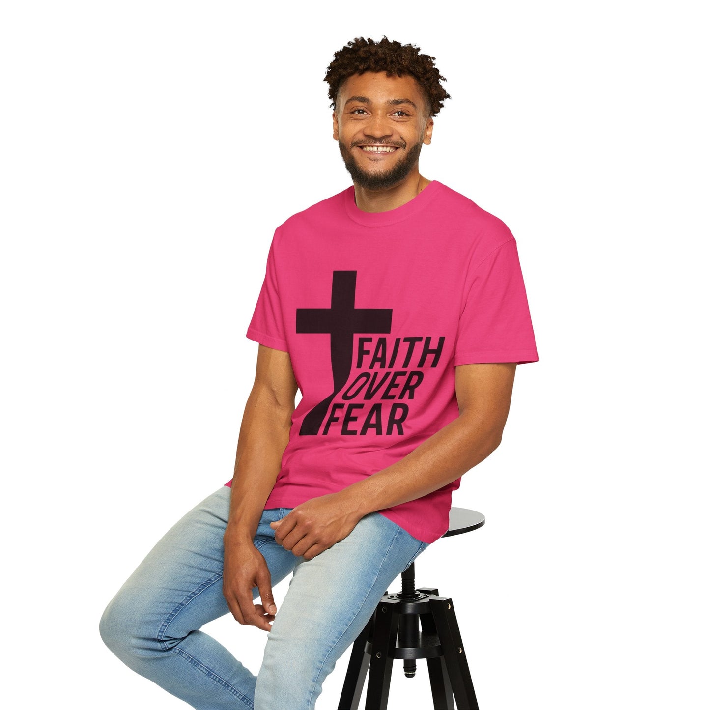 Faith Over Fear T-Shirt — Christian Cross Inspirational Tee Printify