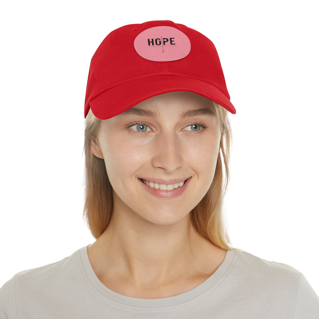 Dad Hat — Round Leather Patch 'HOPE' Cap