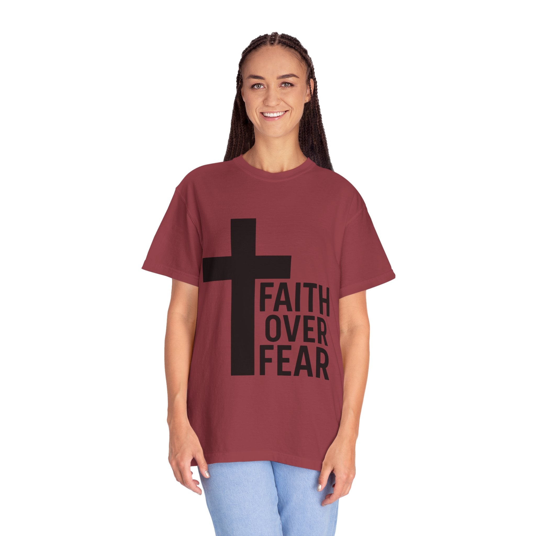 Faith Over Fear T-Shirt — Christian Cross Inspirational Tee