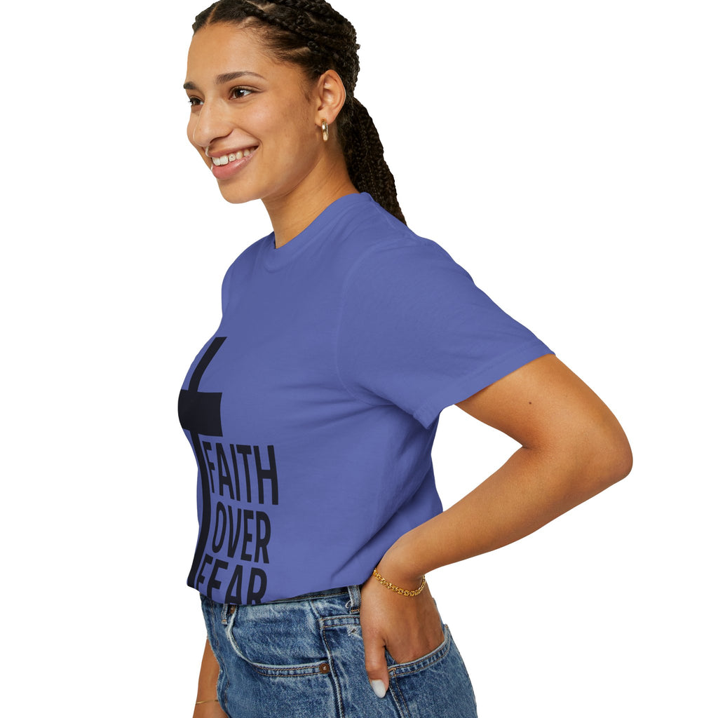 Faith Over Fear T-Shirt — Christian Cross Inspirational Tee
