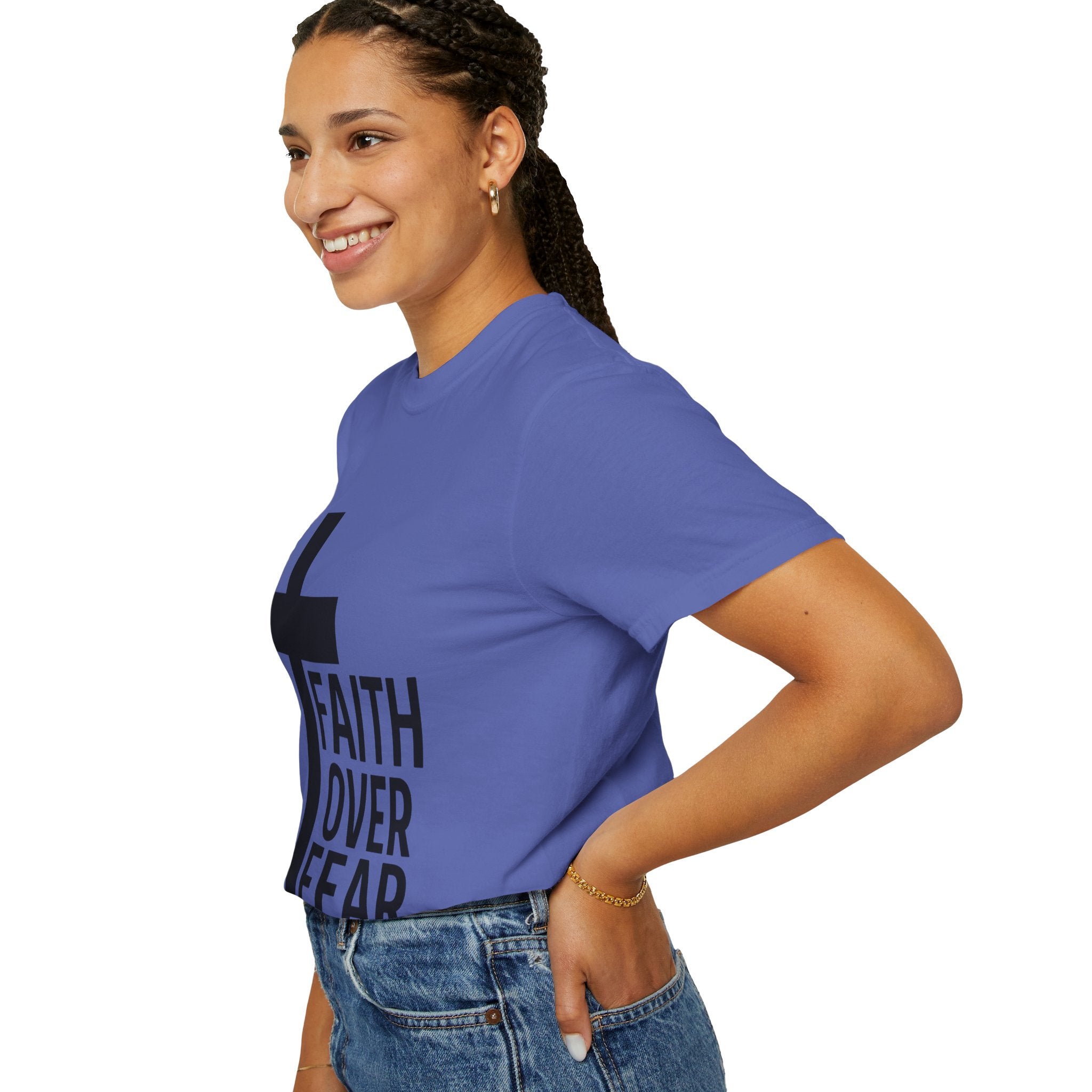 Faith Over Fear T-Shirt — Christian Cross Inspirational Tee