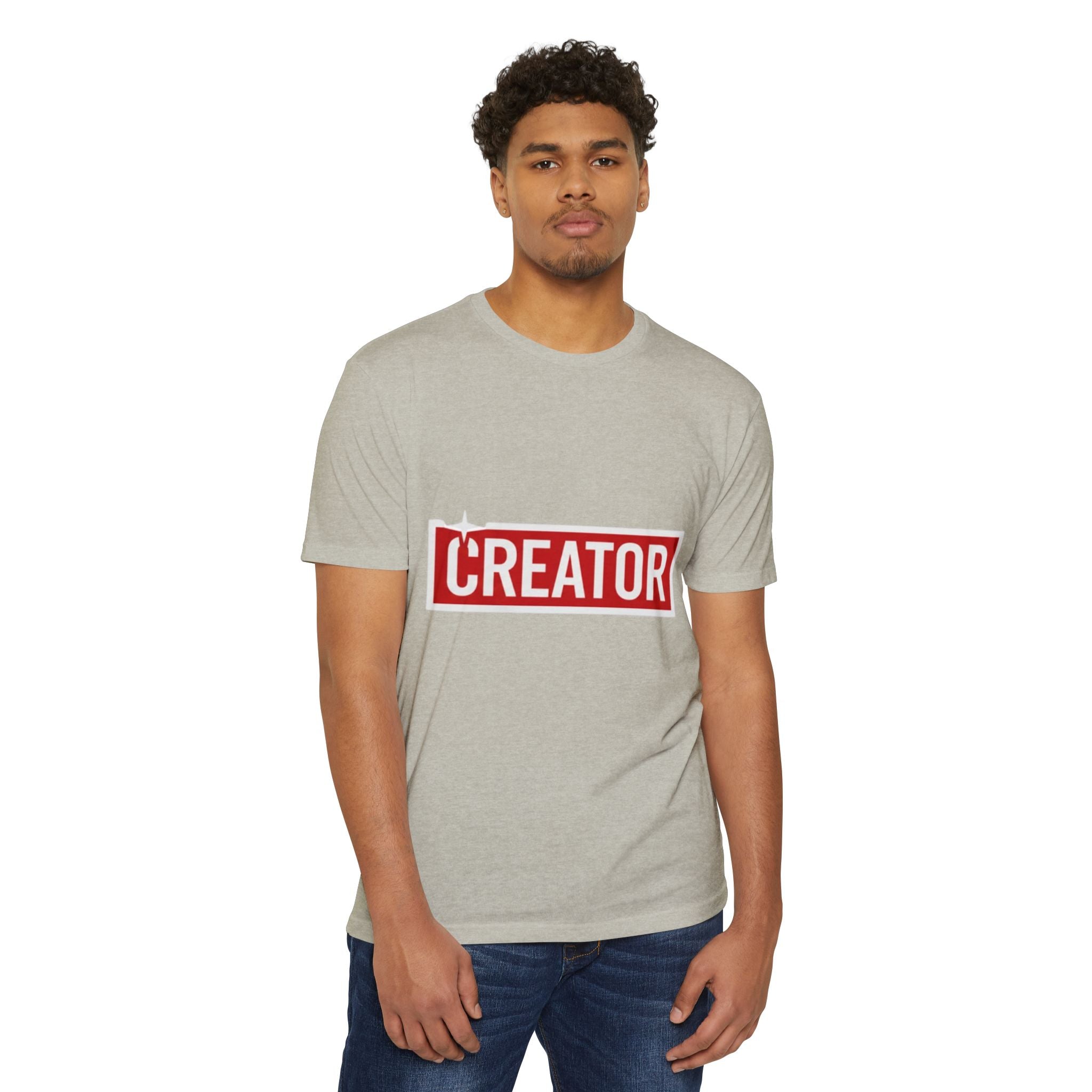 Creator Graphic T-Shirt — Bold Red Box Logo Tee for Content Creators