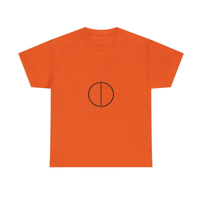 Minimal Circle Split Tee — Modern Graphic White T‑Shirt Printify