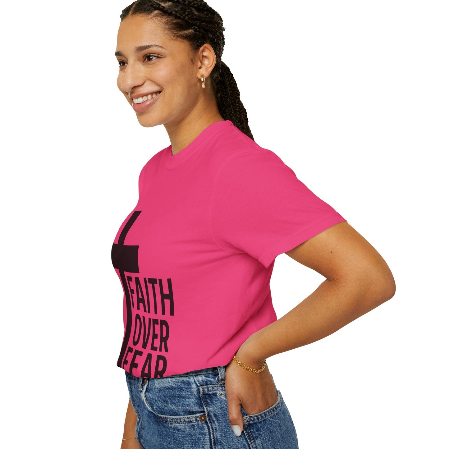Faith Over Fear T-Shirt — Christian Cross Inspirational Tee Printify