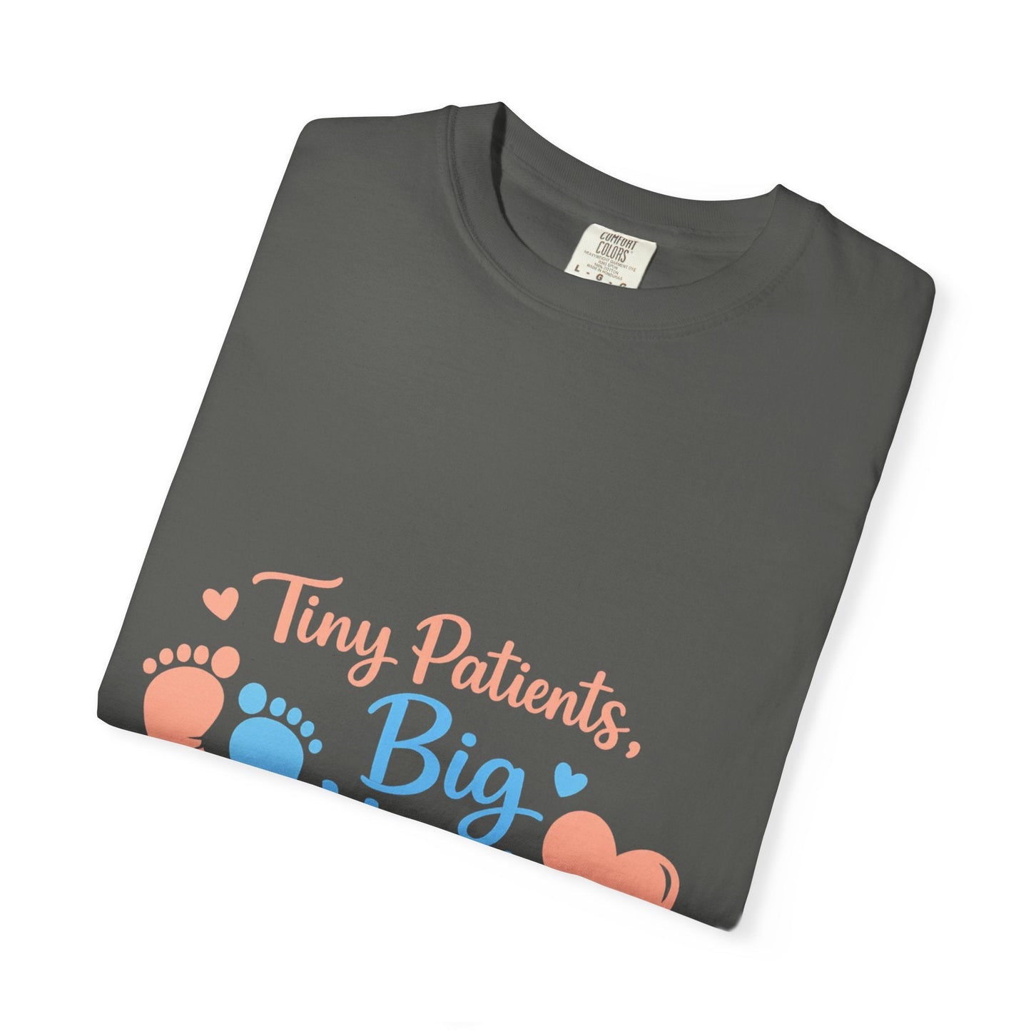 T-Shirt — "Tiny Patients, Big Heart" Baby Footprint Awareness Tee Printify