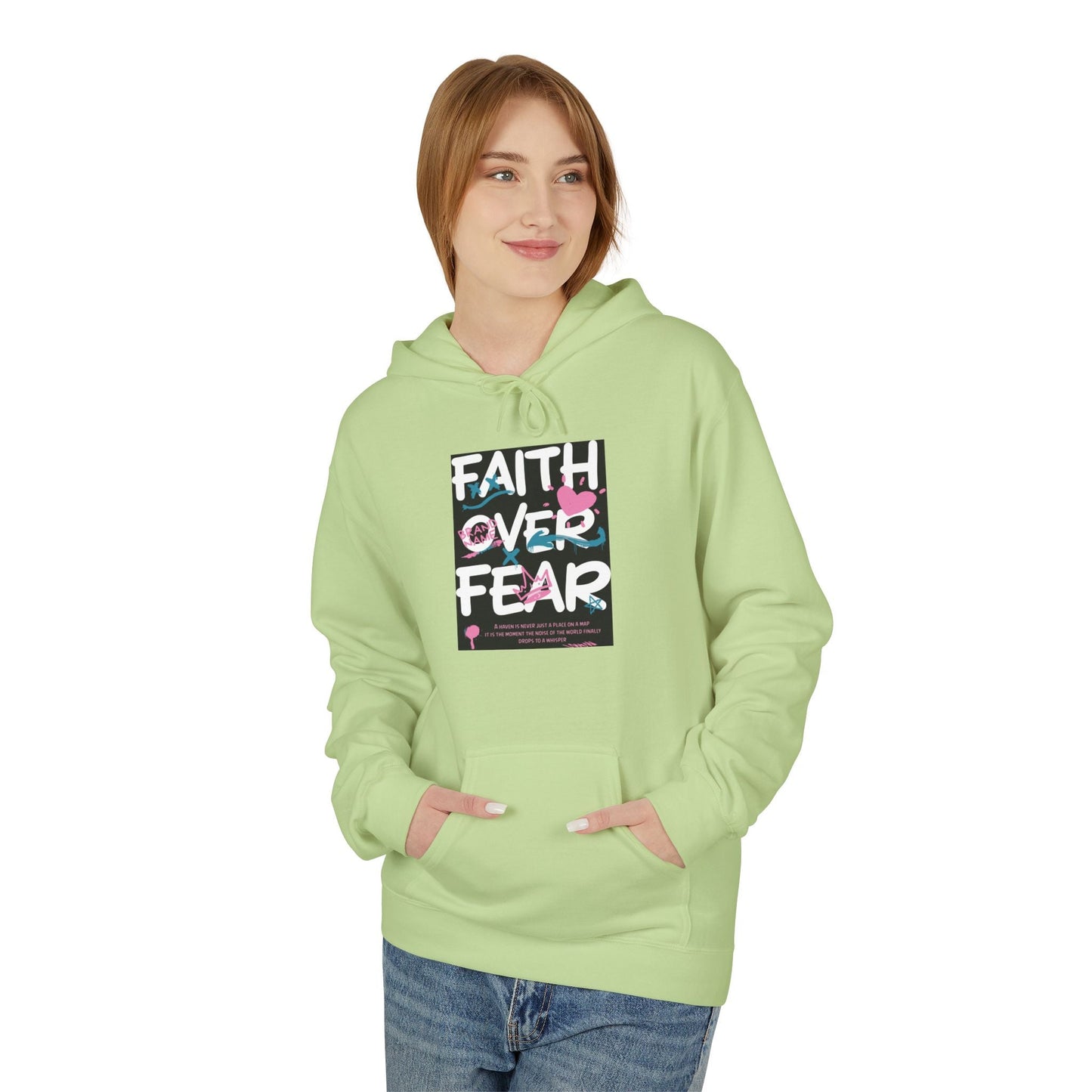 Faith Over Fear Hoodie — Floral Christian Inspiration Sweatshirt Printify