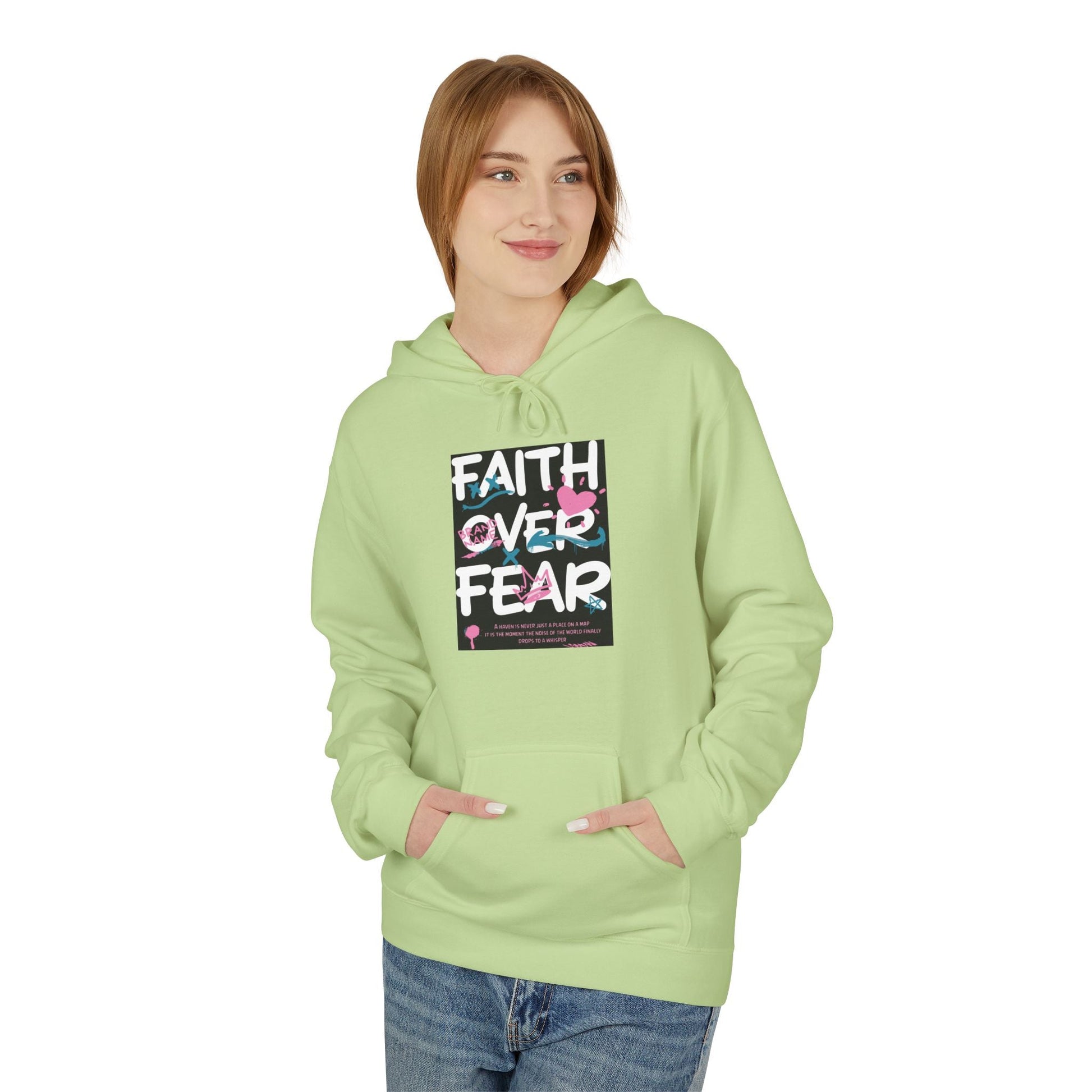 Faith Over Fear Hoodie — Floral Christian Inspiration Sweatshirt Printify