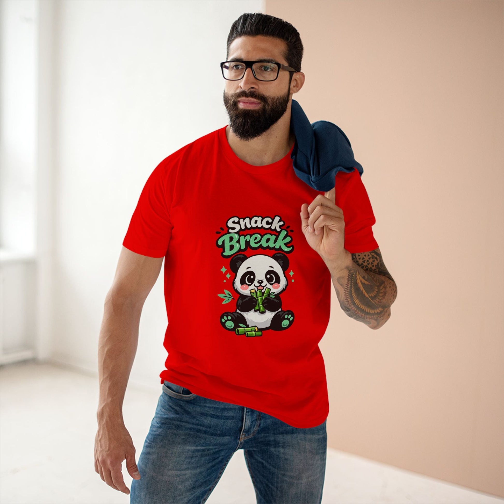 Snack Break Panda T-Shirt — Cute Panda Eating Bamboo Graphic Tee Printify