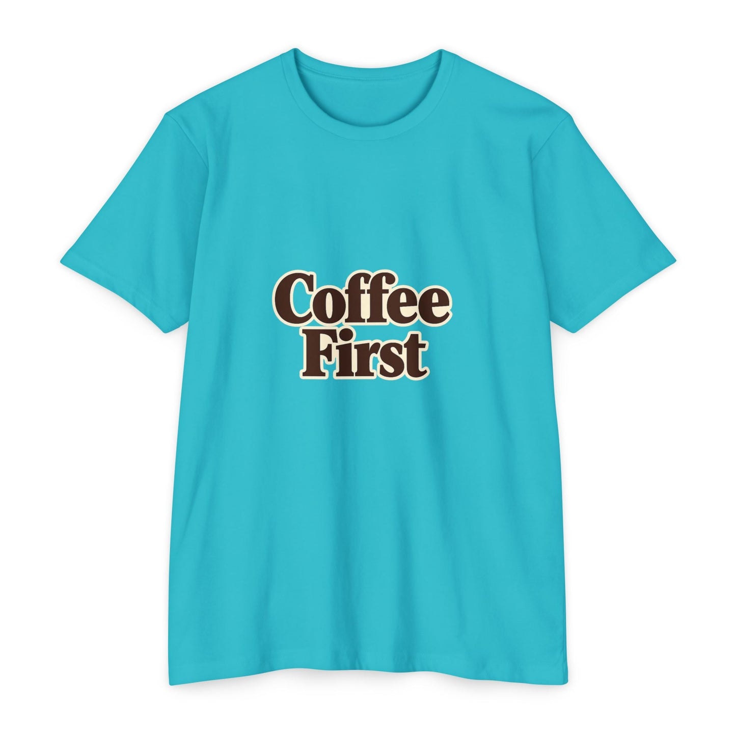 Coffee First T-Shirt — Retro Script Coffee Lover Tee Printify